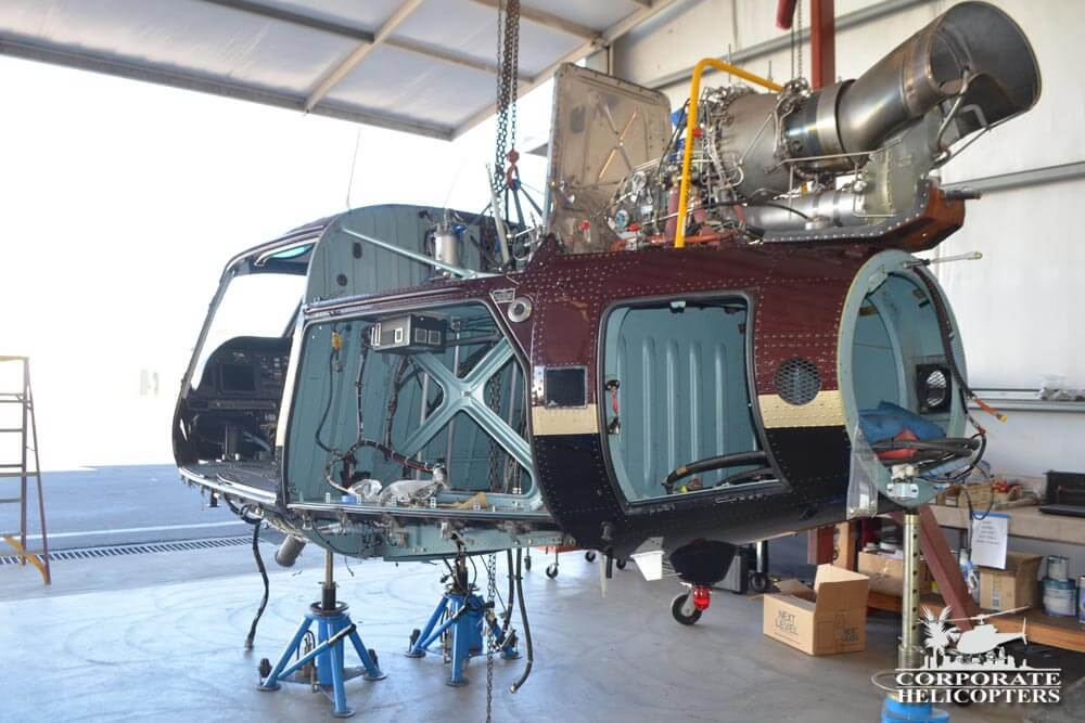 In-Progress of an AS350B2 144 Month Inspection.