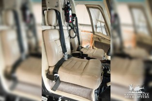 Leather seats of a 1981 Bell 206 BIII JetRanger helicopter