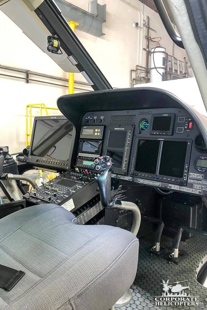 Flight controls of a 2011 Eurocopter AS350 B2 helicopter