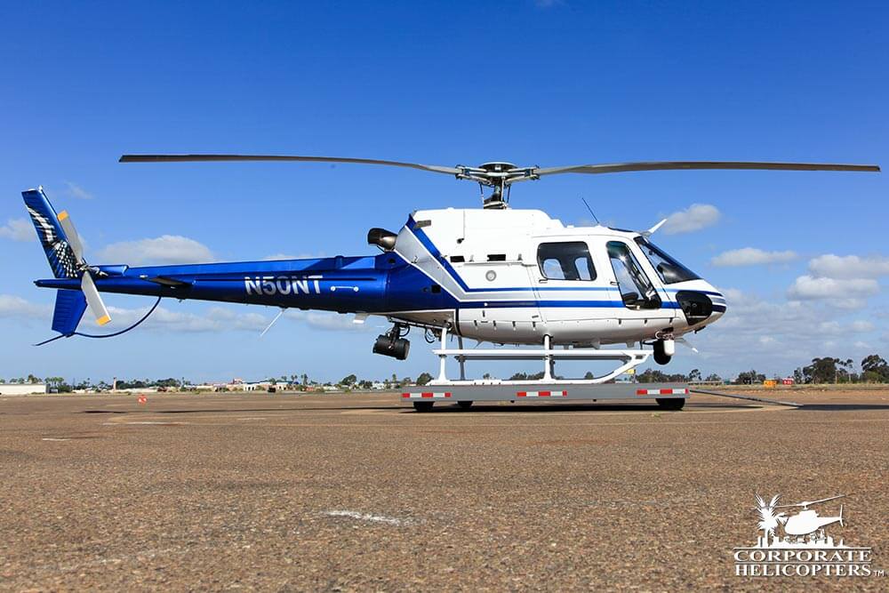 2011 Eurocopter AS350 B2 helicopter on a platform at an airfield