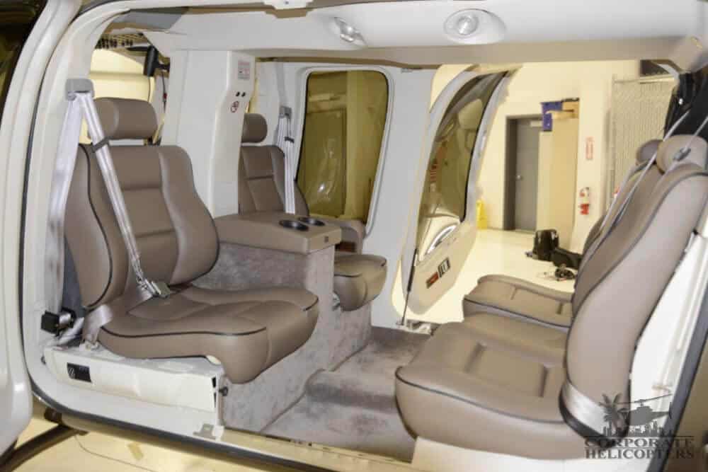 Interior passenger cabin of a 2013 Bell 407GX helicopter