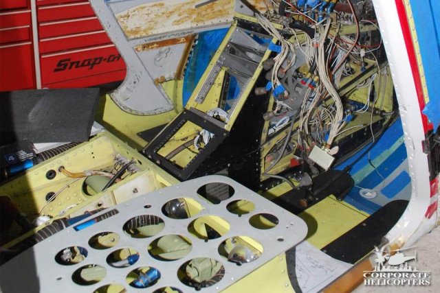 This is an in-progress panel installation in a Bell 206B3.