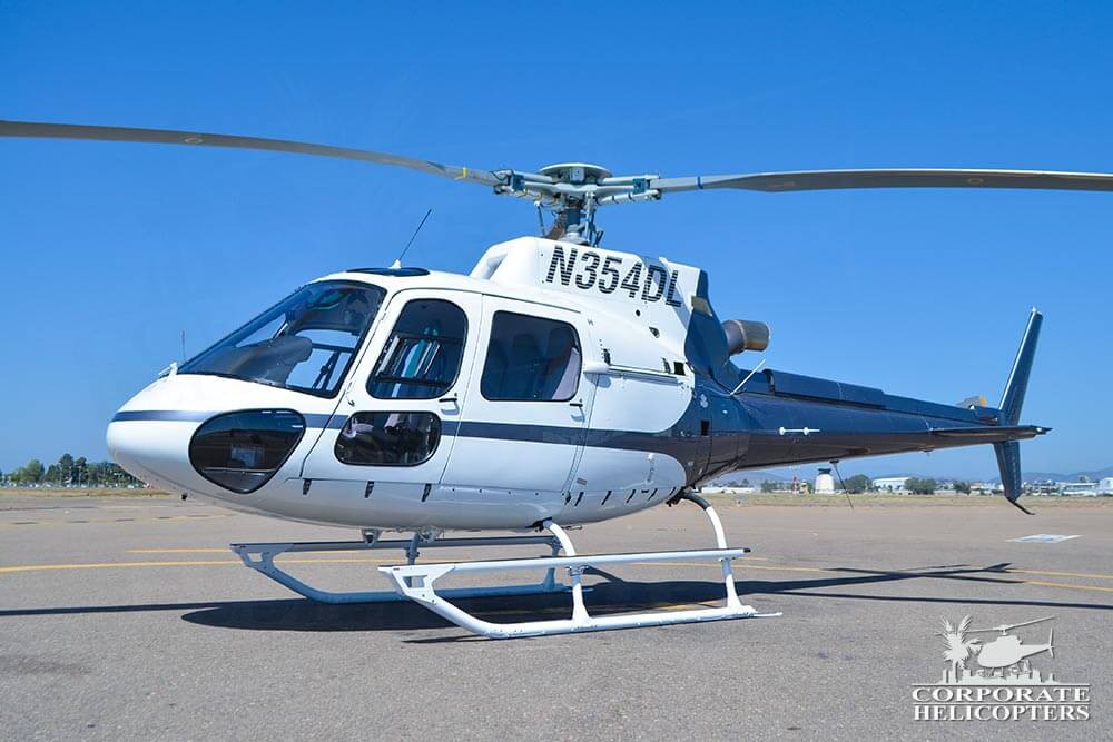 Airbus H125 helicopter on an airfield