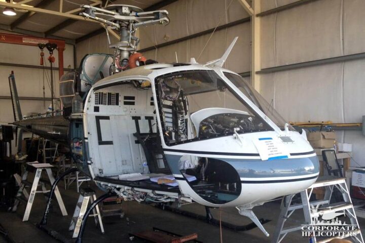 AS355 helicopter in inspection