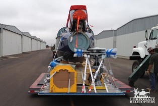 Rear view: Part of an AStar AS350 B2 on a shipping pallet