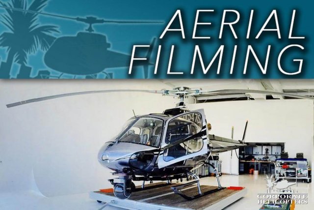 Aerial filming: A helicopter with a camera mounted on the nose