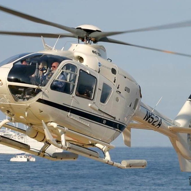 A 1999 Eurocopter EC135T1 helicopter in flight