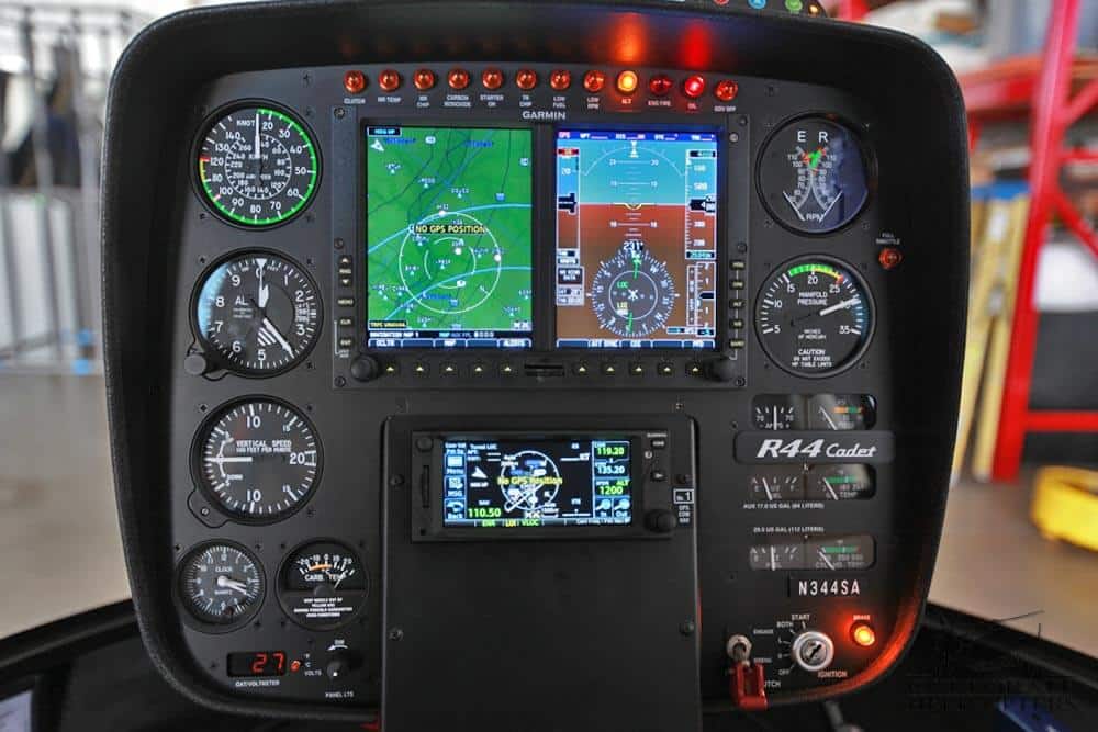 Avioncs on a 2017 Robinson R44 Cadet helicopter