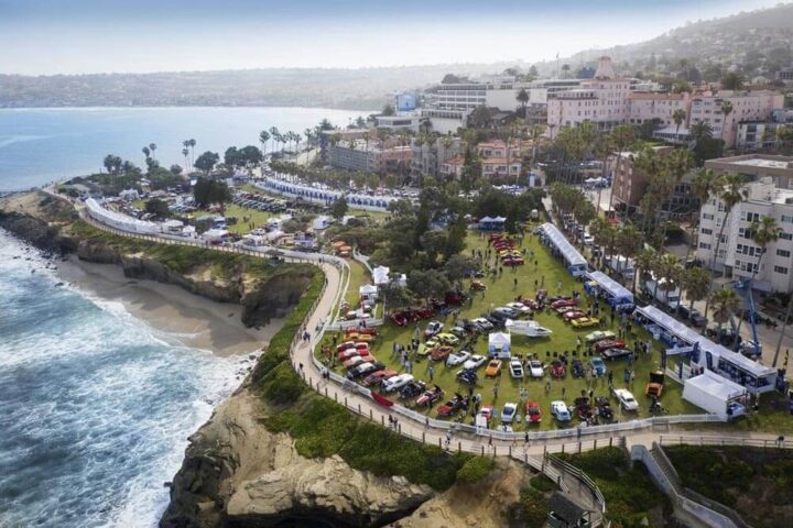 Aerial photograph of coastal location of the La Jolla Concours d’Elegance