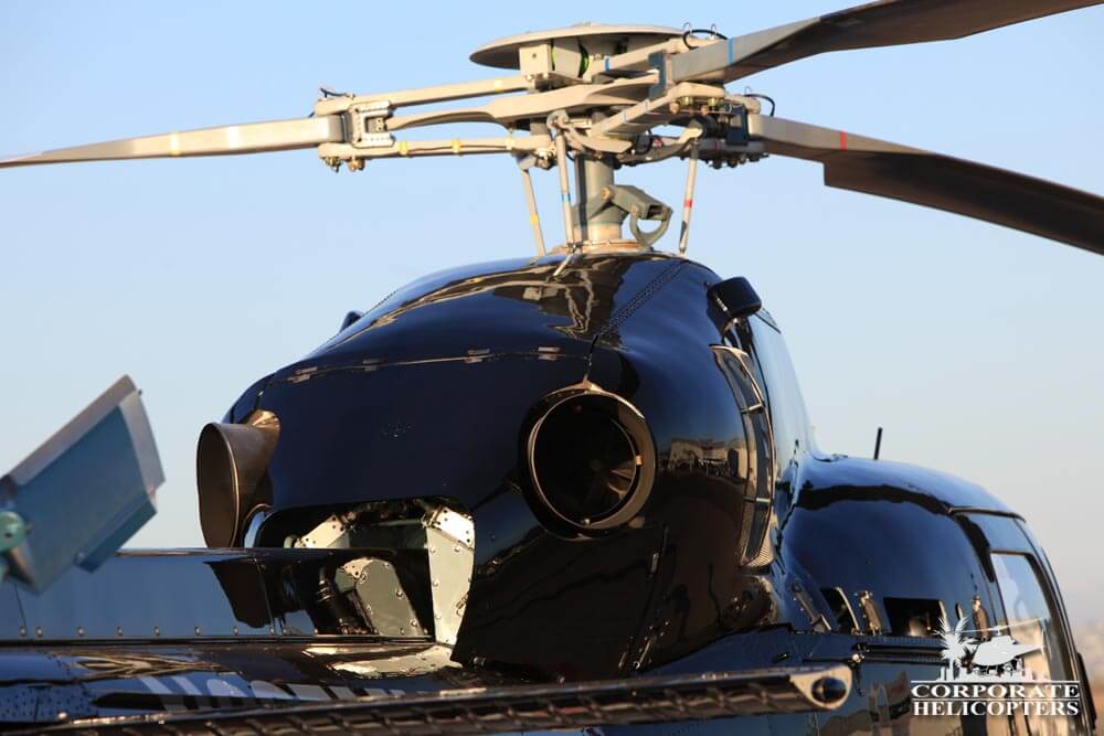 Engine and main rotor on a 2001 Eurocopter AS355N helicopter
