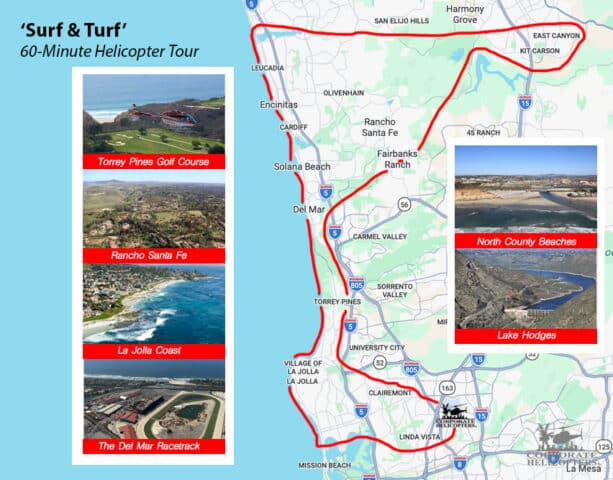 Surf & Turf Helicopter Tour Map Surf & Turf Helicopter Tour Map