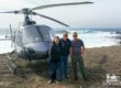 Corporate Helicopters staff in front of helicopter on Todos Santos