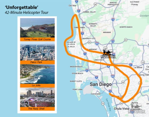 Unforgettable Helicopter Tour 42 minute helicopter tour over San Diego