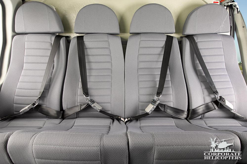 Rear seats of a 2011 Eurocopter AS350 B2 helicopter