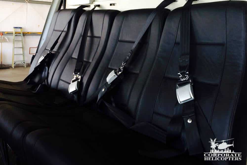 Rear seats of a 2001 Eurocopter AS355N helicopter