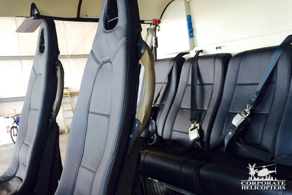 Leather seats of a 2001 Eurocopter AS355N helicopter