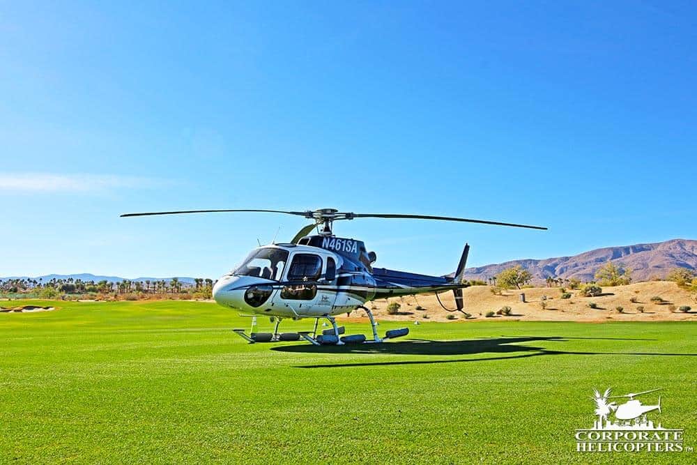 Helicopter on golf course