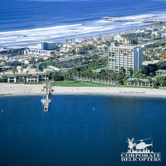 Aerial view of The Catamaran on Mission Bay