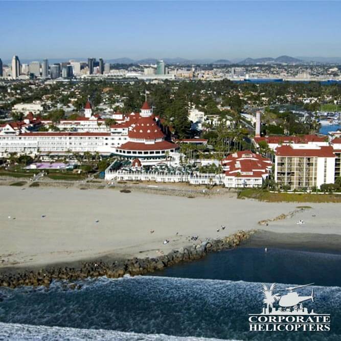 Aerial view of Oceanfront aerial view of the Hotel Del Coronado