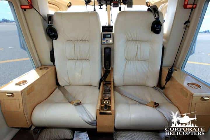 Rear seats on a 1987 Agusta 109A MKII Plus helicopter