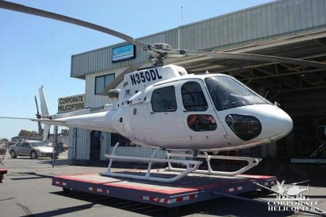 2008 Eurocopter AS350 B3 helicopter on a platform