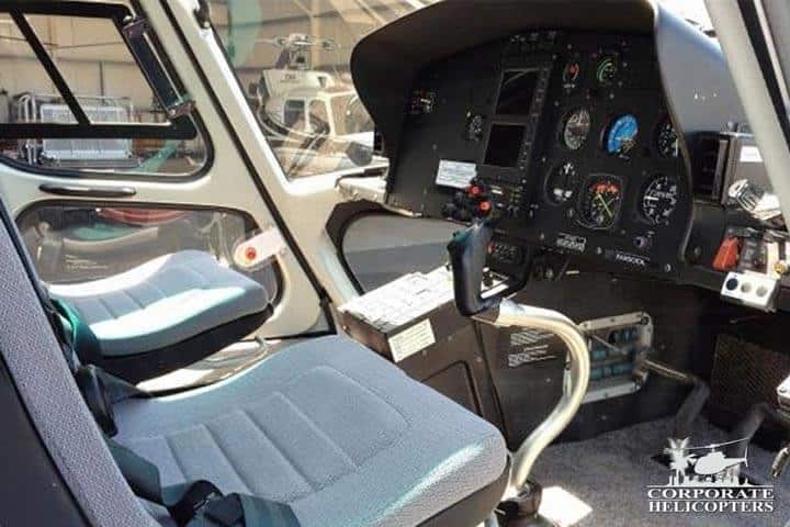 Front seats and flight controls for a 2008 Eurocopter AS350 B3 helicopter