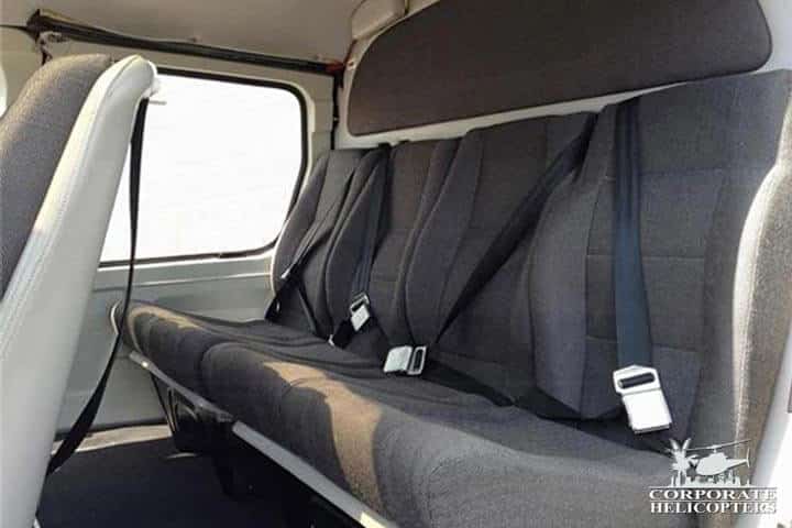 Rear seats of a 1990 Eurocopter AS350 BA helicopter