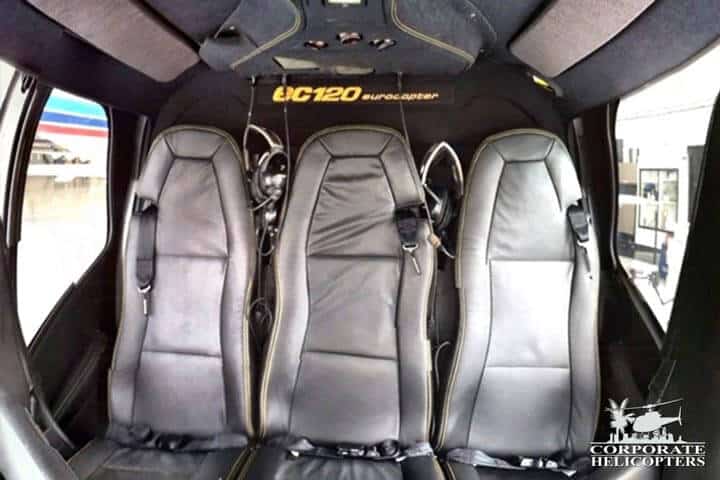 Back seats of a 1999 Eurocopter EC120 B helicopter