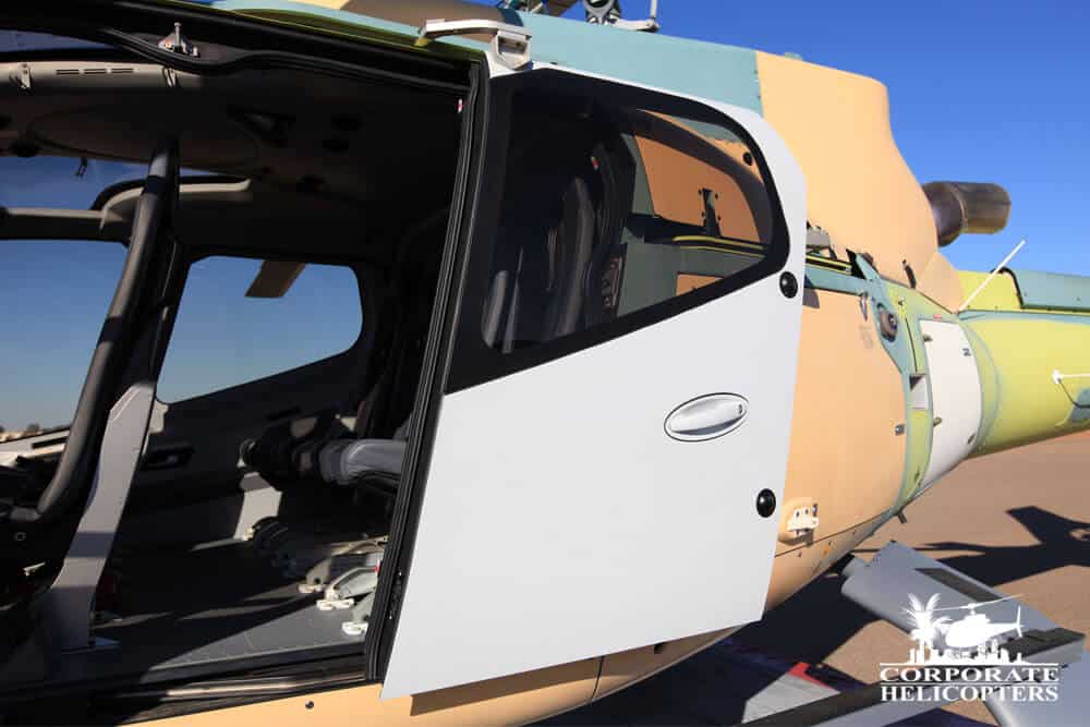 Cabin doors open on a 2013 Eurocopter EC130 T2 helicopter