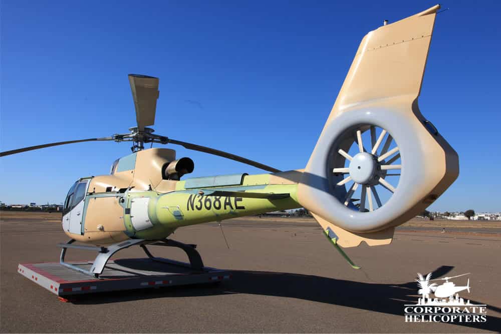 Rear view of a 2013 Eurocopter EC130 T2 helicopter