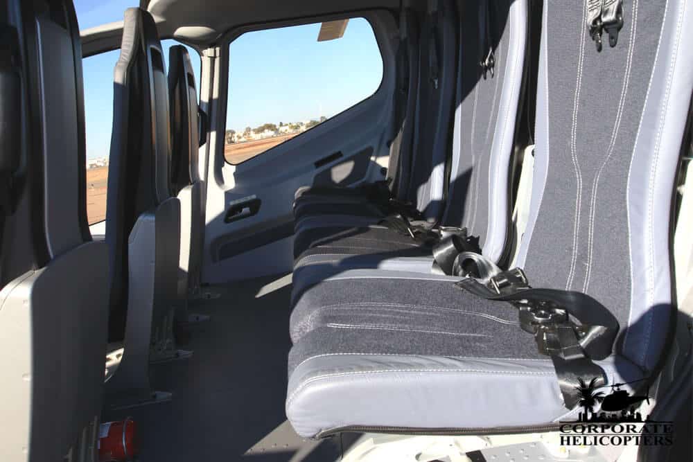 Back seats of a 2013 Eurocopter EC130 T2 helicopter