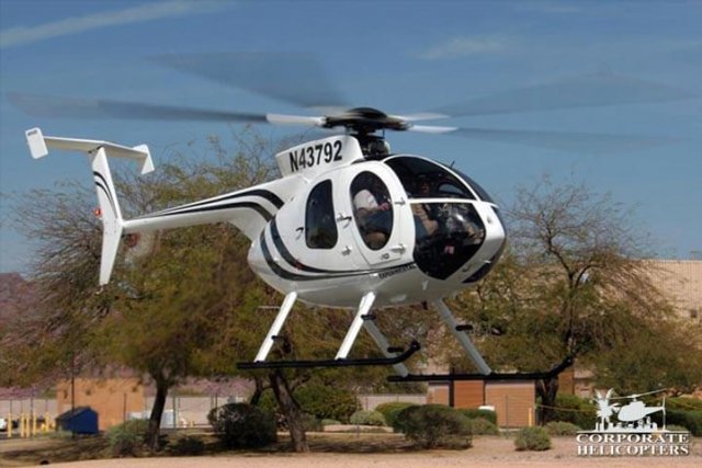 2010 McDonnell Douglas MD 500E helicopter landing