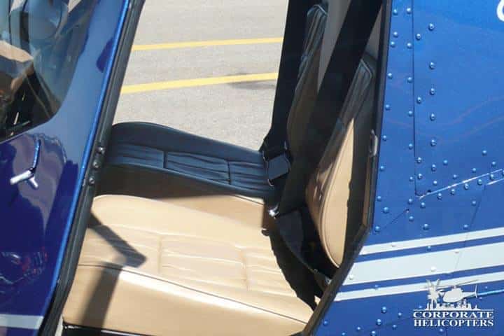 Rear seats of a 2009 Robinson R44 Clipper II helicopter