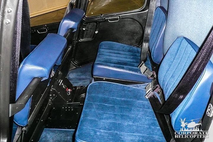 Back seats of a 2007 Robinson R44 Raven II helicopter