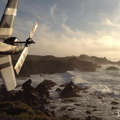 A helicopter tail rotor next to a beautiful Mexican beach