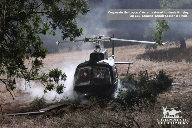 Helicopter on the set of Criminal Minds