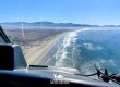 Cockpit shot of helicopter flying into Ensenada Airport, Baja Mexico.