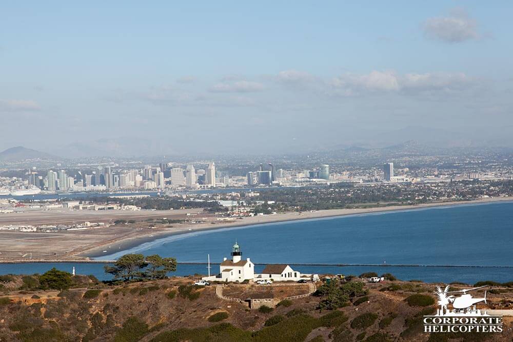Aerial photo of Cabrillo Monument, Point Loma.
