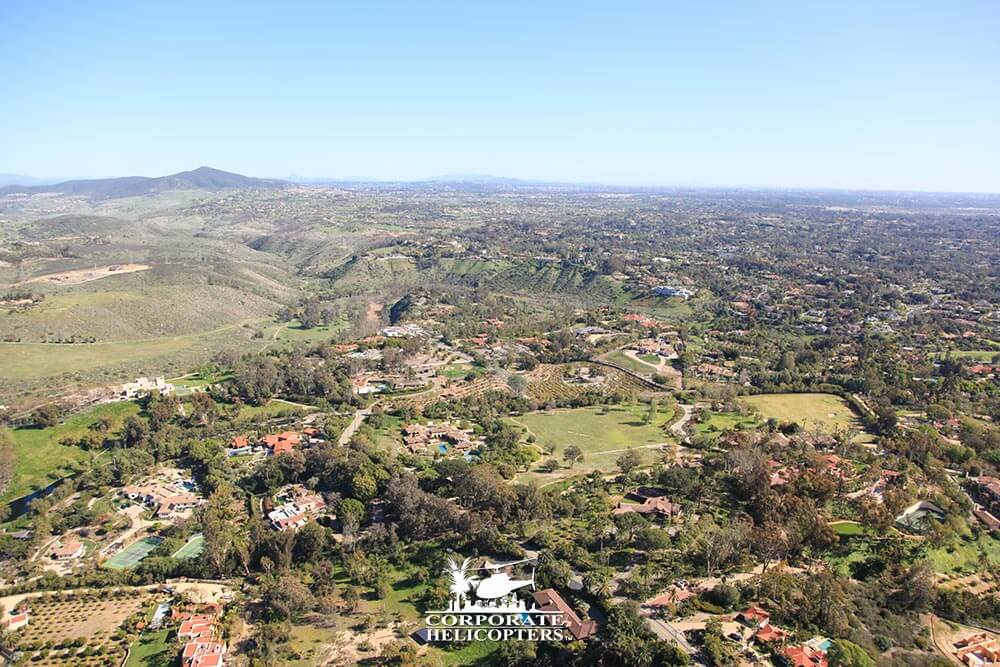 Rancho Santa Fe & Fairbanks Ranch, photographed from the air during a helicopter tour from Corporate Helicopters of San Diego.
