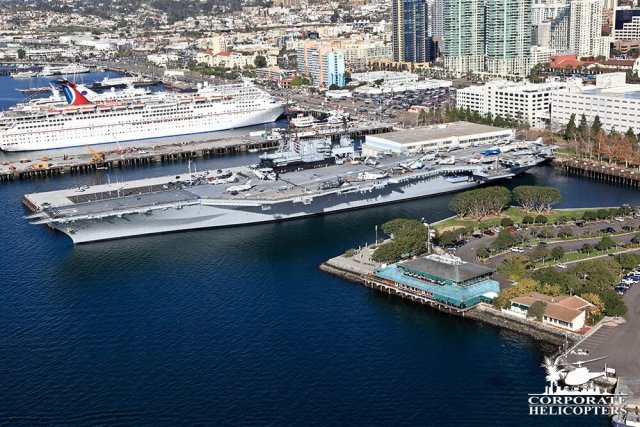 USS Midway Aerial photo of USS Midway.