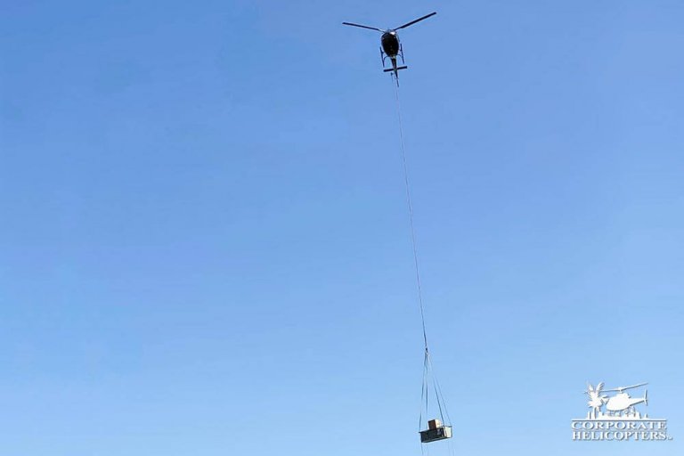 Helicopter with HVAC on long line