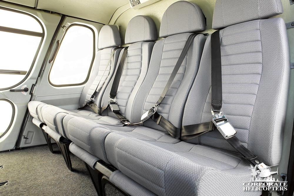 Back seats of a 2011 Eurocopter AS350 B2 helicopter