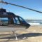 A helicopter landed on a Mexican beach