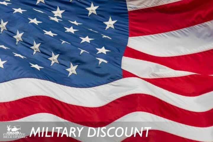 The American flag. Text reads: Military Discount