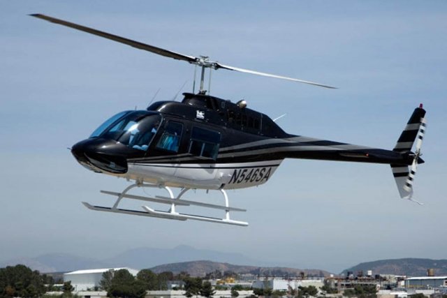 Helicopter in flight