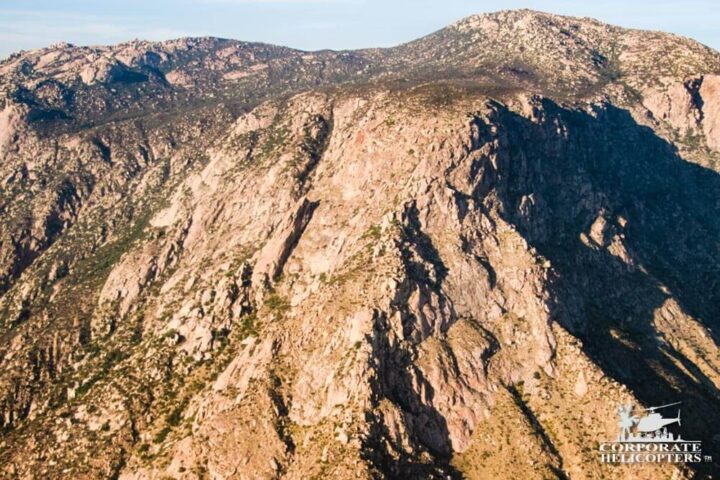 Aerial photo of a rocky mountain terrain