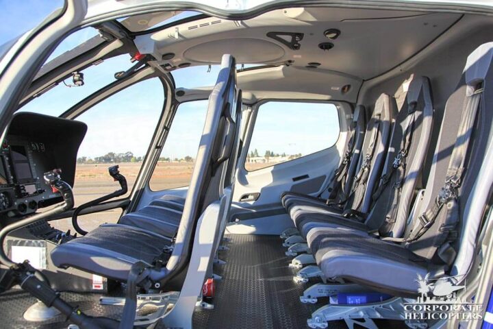 EC 130 T2 helicopter cabin seating