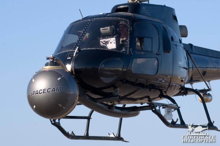 Spacecam mounted to a helicopter nose